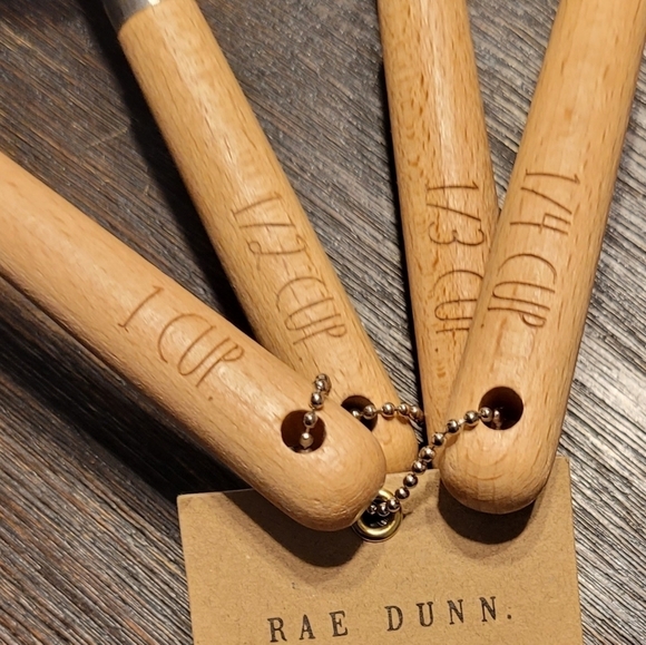 Rae Dunn measuring cups NWT wood handle HTF - Picture 2 of 3